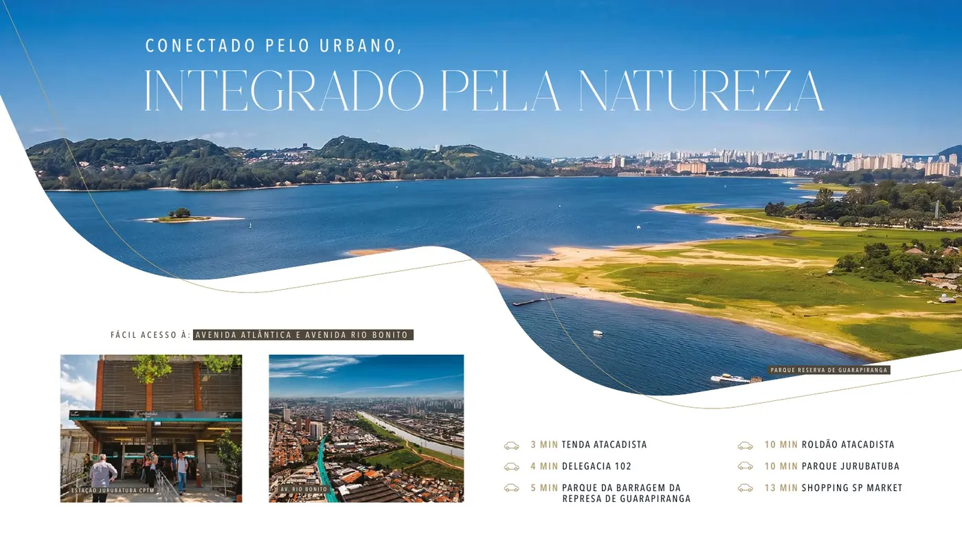 Vista aérea da represa de Guarapiranga e da região do Socorro, em São Paulo