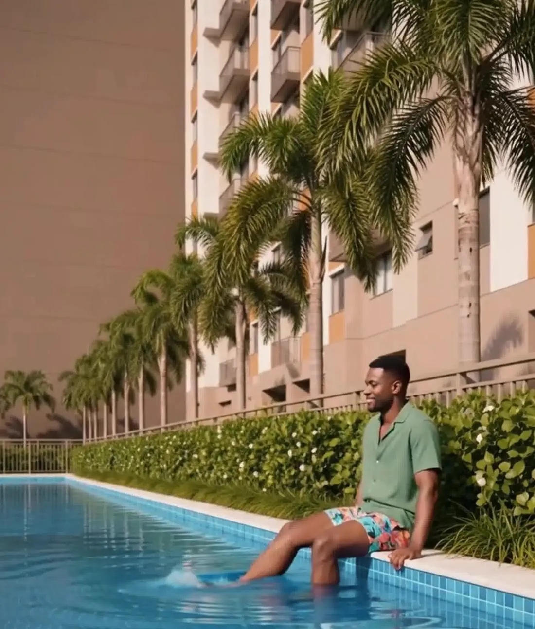 Piscina do condomínio do lançamento na Av. Nossa Senhora do Sabará, Zona Sul de São Paulo