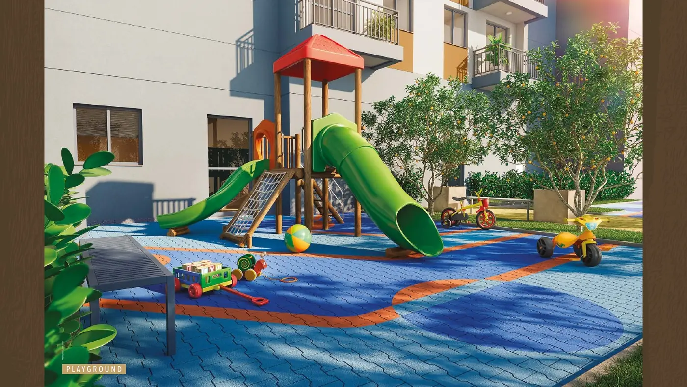 Perspectiva ilustrada do playground do Cidade Parque Guarapiranga
